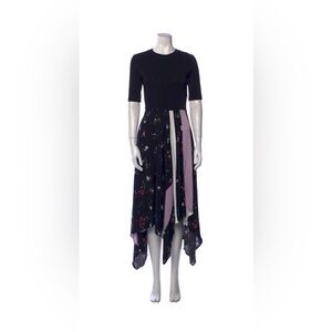 Maje Rilila Printed Color-Blocked Midi Dress French Size 2 US Size S/M Floral